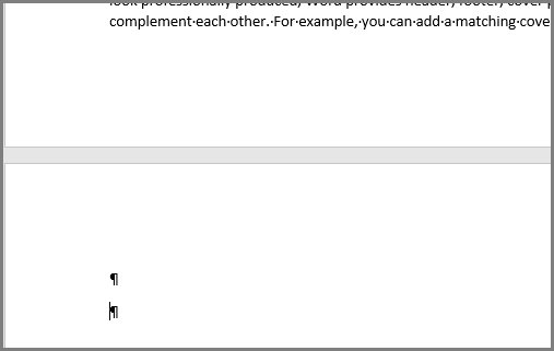 How to delete a page in Word, including a blank page
