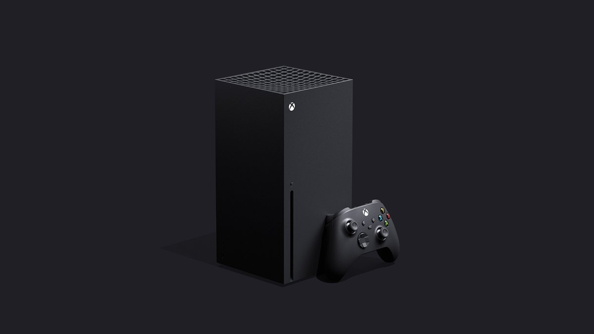 Xbox Series X tower console with a black wireless controller
