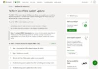 Xbox Support page for performing an offline system update