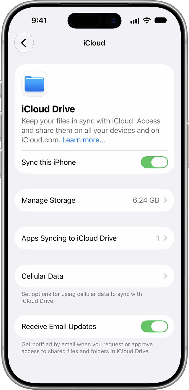 iCloud Drive not connecting on iPhone: Sync this iPhone turned on