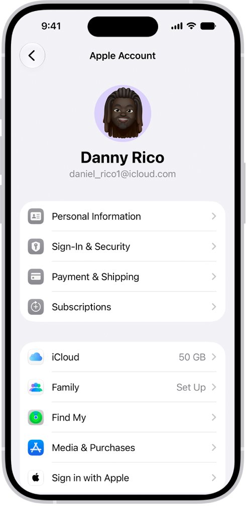 iCloud login alert response: Sign-In & Security in iPhone Apple Account settings