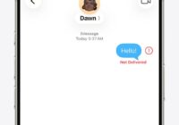 iMessage bubble marked Not Delivered with a red exclamation point