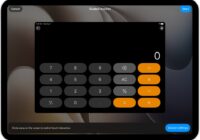 iPad Guided Access setup screen over a Calculator app with Start button