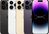iPhone 14 Pro lineup in four finishes with triple rear cameras and Dynamic Island