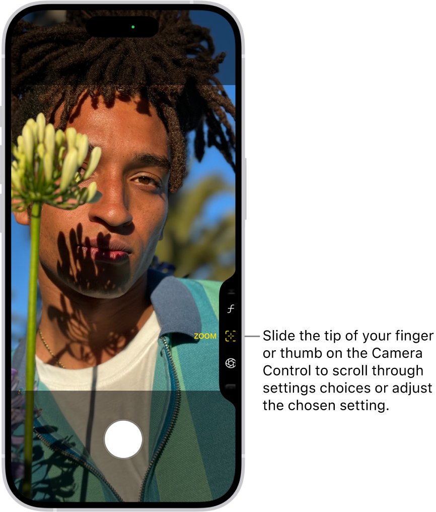 iPhone 17 Camera Control showing the Zoom setting in the Camera app