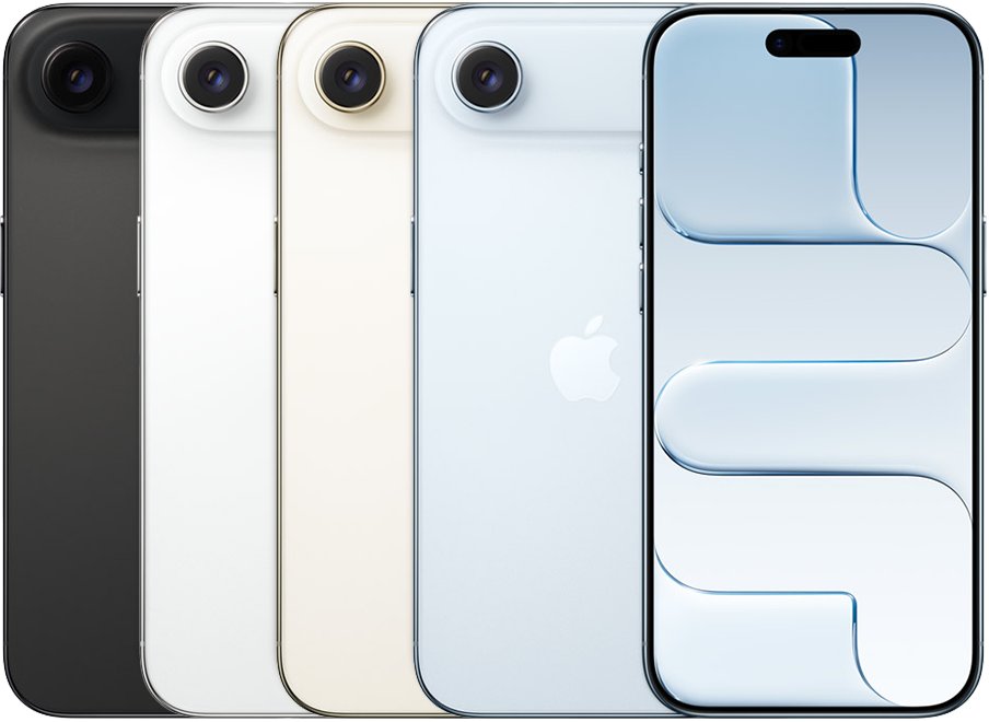 iPhone Air in four colors with its single rear camera