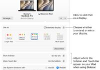 macOS Displays settings with an iPad added as an extended display