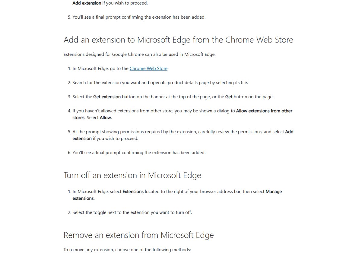 uBlock Origin alternative route: add an extension to Microsoft Edge from the Chrome Web Store